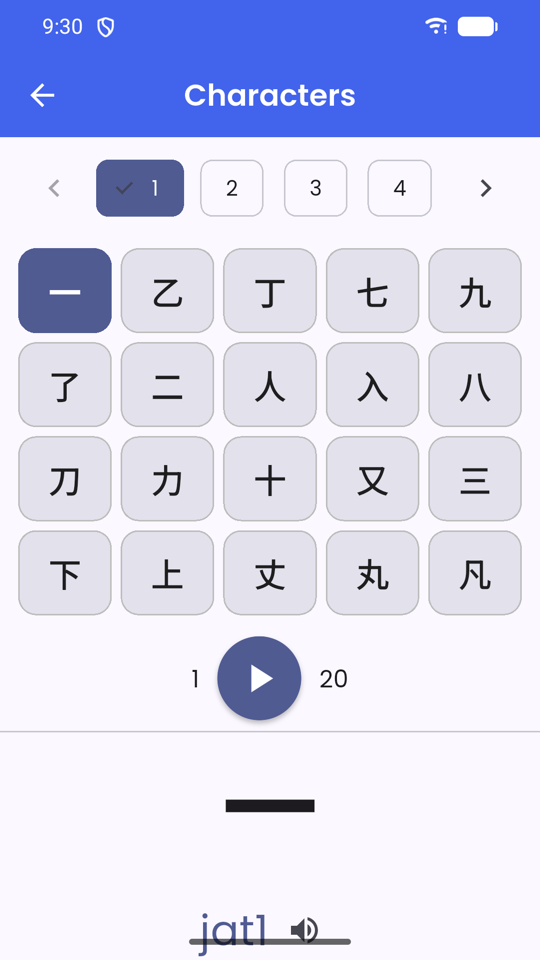 Cantonese characters list with Jyutping and meanings